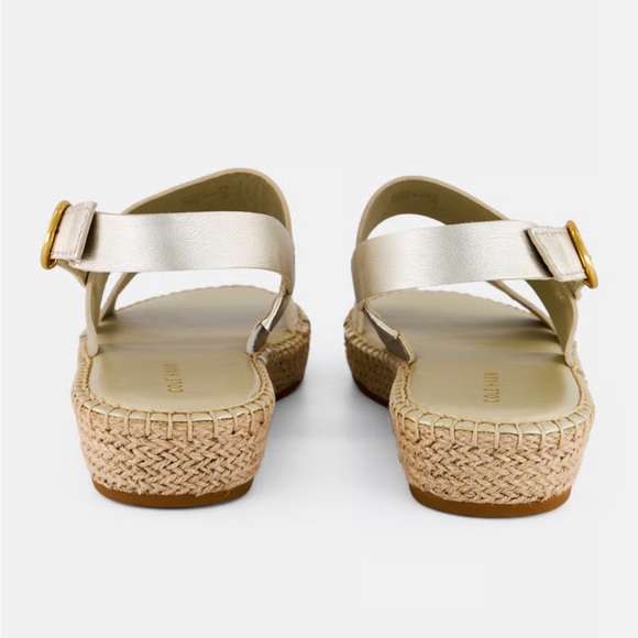 Women's Cole Haan Cloudfeel Espadrille, Soft Gold Leather. W15883 NWOB 7B - Picture 4 of 5